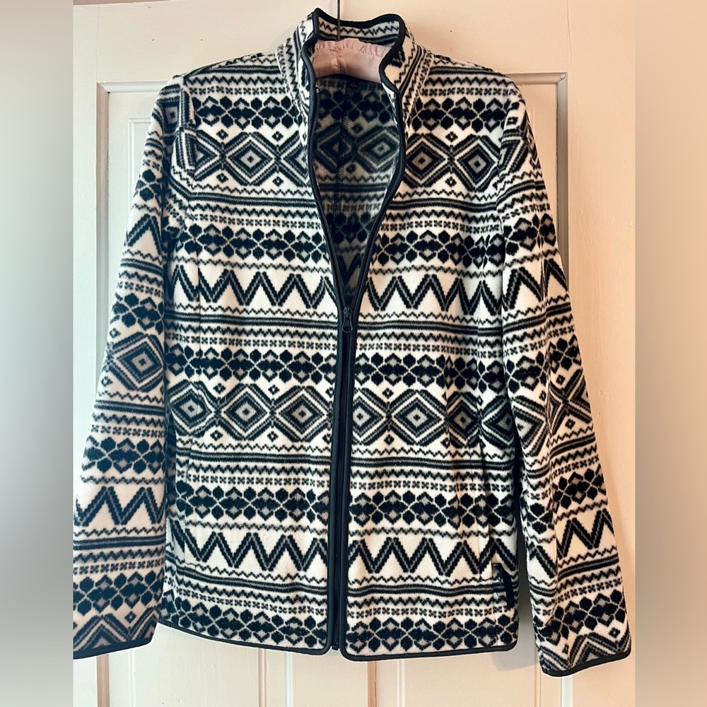 Talbots Zip Up High Neck Fleece Jacket